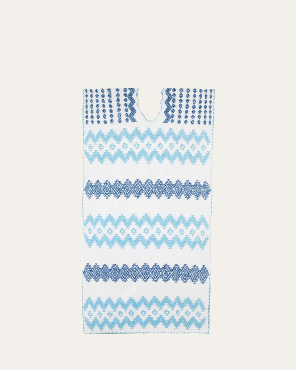 Single-Panel Midi Kaftan with Tonal Zig-Zag Design
